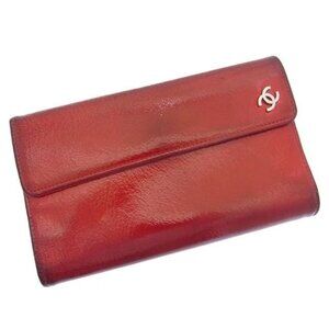 CHANEL Tri-fold wallet Red Women Authentic secondhand